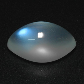 Pietra di luna arcobaleno Blu bianco naturale da 4.20 ct, Trasparente, Trasparente/Traslucido