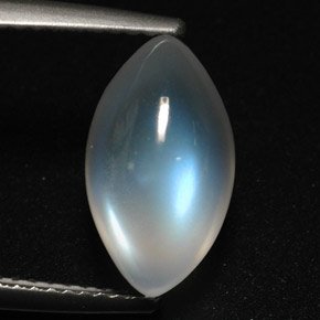 Pietra di luna arcobaleno Blu bianco naturale da 4.20 ct, Trasparente, Trasparente/Traslucido