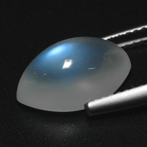 Pietra di luna arcobaleno Blu bianco naturale da 4.20 ct, Trasparente, Trasparente/Traslucido