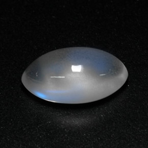 Pietra di luna arcobaleno naturale bianco da 3,35 ct, trasparente, trasparente/traslucido