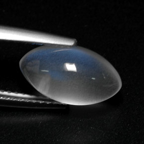 Pietra di luna arcobaleno naturale bianco da 3,35 ct, trasparente, trasparente/traslucido