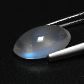 Pietra di luna arcobaleno naturale bianco da 3,35 ct, trasparente, trasparente/traslucido