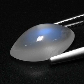 Pietra di luna arcobaleno Blu bianco naturale da 4.35 ct, Trasparente, Trasparente/Traslucido