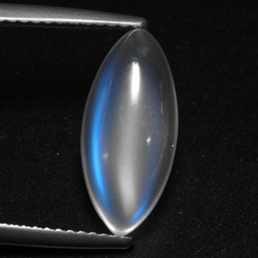 Pietra di luna arcobaleno naturale bianco da 3,91 ct, trasparente, trasparente/traslucido