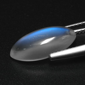 Pietra di luna arcobaleno naturale bianco da 3,91 ct, trasparente, trasparente/traslucido