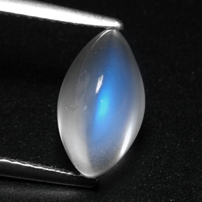 Pietra di luna arcobaleno naturale bianco da 2,77 ct, trasparente, trasparente/traslucido