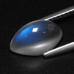 Pietra di luna arcobaleno naturale bianco da 2,77 ct, trasparente, trasparente/traslucido