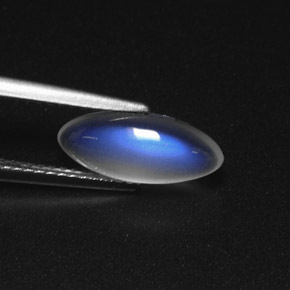 Pietra di luna arcobaleno Blu bianco naturale da 1.72 ct, Trasparente, Trasparente/Traslucido