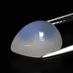 Pietra di luna arcobaleno Blu bianco naturale da 5.54 ct, Trasparente, Trasparente/Traslucido