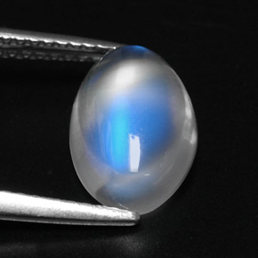Pietra di luna arcobaleno naturale bianco da 2,88 ct, taglio ovale, trasparente