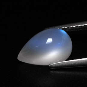 Pietra di luna arcobaleno naturale bianco da 2,99 ct, trasparente, trasparente/traslucido