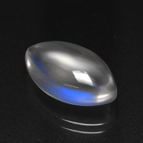 Pietra di luna arcobaleno Blu bianco naturale da 6.99 ct, Trasparente, Trasparente/Traslucido