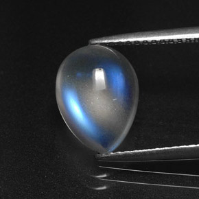 Pietra di luna arcobaleno Blu bianco naturale da 2.95 ct, Trasparente, Trasparente/Traslucido