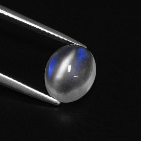 Pietra di luna arcobaleno naturale bianco da 2,78 ct, taglio ovale, trasparente