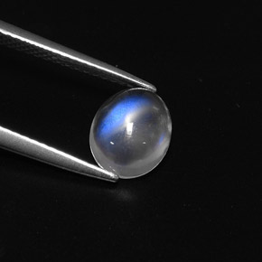 Pietra di luna arcobaleno naturale bianco da 1,57 ct, taglio ovale, trasparente