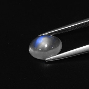 Pietra di luna arcobaleno naturale bianco da 1,57 ct, taglio ovale, trasparente