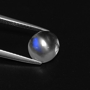 Pietra di luna arcobaleno naturale bianco da 2,34 ct, taglio ovale, trasparente