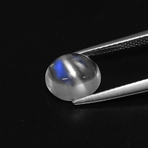 Pietra di luna arcobaleno naturale bianco da 2,34 ct, taglio ovale, trasparente