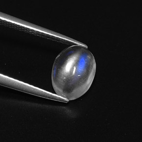 Pietra di luna arcobaleno Blu bianco naturale da 2.03 ct, Taglio ovale, Trasparente