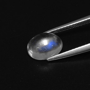 Pietra di luna arcobaleno Blu bianco naturale da 2.03 ct, Taglio ovale, Trasparente