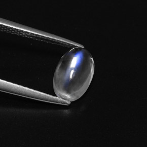 Pietra di luna arcobaleno naturale bianco da 1,50 ct, taglio ovale, trasparente
