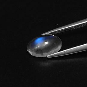 Pietra di luna arcobaleno naturale bianco da 1,50 ct, taglio ovale, trasparente