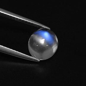 Pietra di luna arcobaleno naturale bianco da 2,42 ct, taglio ovale, trasparente