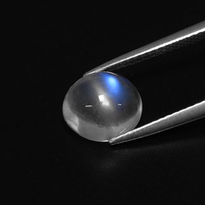 Pietra di luna arcobaleno naturale bianco da 2,42 ct, taglio ovale, trasparente