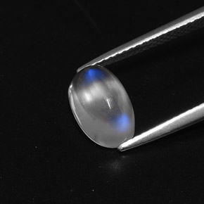 Pietra di luna arcobaleno Blu bianco naturale da 2.38 ct, Taglio ovale, Trasparente