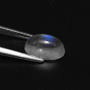 Pietra di luna arcobaleno Blu bianco naturale da 2.38 ct, Taglio ovale, Trasparente