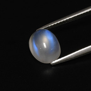 Pietra di luna arcobaleno Blu bianco naturale da 2.32 ct, Taglio ovale, Traslucido