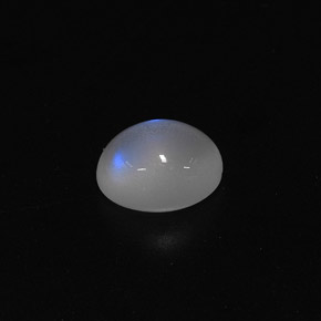 Pietra di luna arcobaleno naturale bianco da 2,23 ct, taglio ovale, traslucido