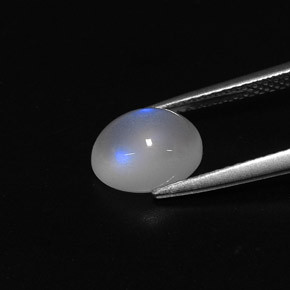 Pietra di luna arcobaleno naturale bianco da 2,23 ct, taglio ovale, traslucido