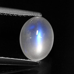 Pietra di luna arcobaleno Blu bianco naturale da 1.60 ct, Taglio ovale, Traslucido