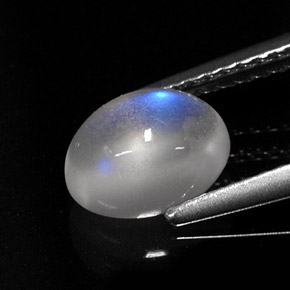 Pietra di luna arcobaleno Blu bianco naturale da 1.60 ct, Taglio ovale, Traslucido