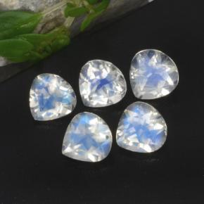 Pietra di luna arcobaleno naturale bianco da 1,89 ct, taglio a pera, trasparente