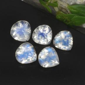 Pietra di luna arcobaleno naturale bianco da 1,89 ct, taglio a pera, trasparente