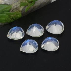 Pietra di luna arcobaleno naturale bianco da 1,89 ct, taglio a pera, trasparente