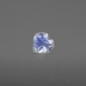 Pietra di luna arcobaleno naturale bianco da 0,29 ct, a forma di cuore, trasparente