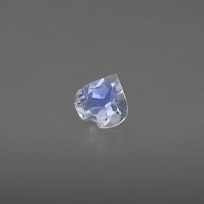 Pietra di luna arcobaleno naturale bianco da 0,29 ct, a forma di cuore, trasparente