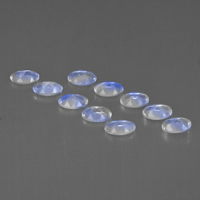 Gemme di Pietra di luna arcobaleno Blu bianco naturale da  ct, Taglio ovale, VVS-VS
