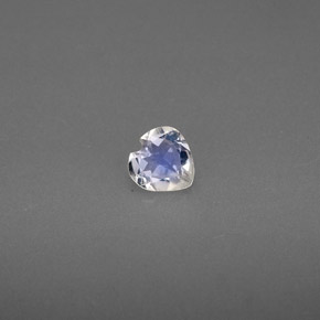 Pietra di luna arcobaleno Blu bianco naturale da 0.22 ct, A forma di cuore, Trasparente