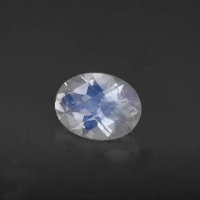 Pietra di luna arcobaleno naturale bianco da 1,04 ct, taglio ovale, VS