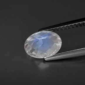 Pietra di luna arcobaleno naturale bianco da 1,04 ct, taglio ovale, VS