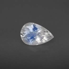 Pietra di luna arcobaleno naturale bianco da 1,17 ct, taglio a pera, VS