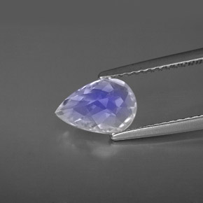 Pietra di luna arcobaleno Blu bianco naturale da 1.17 ct, Forma a pera, VS