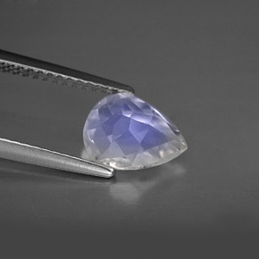 Pietra di luna arcobaleno naturale bianco da 1,26 ct, taglio a pera, VS