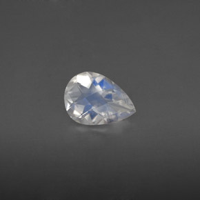 Pietra di luna arcobaleno naturale bianco da 0,79 ct, taglio a pera, VS