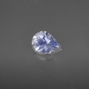 Pietra di luna arcobaleno naturale bianco da 0,86 ct, taglio a pera, VS