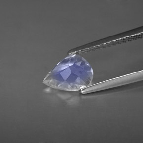 Pietra di luna arcobaleno naturale bianco da 0,86 ct, taglio a pera, VS